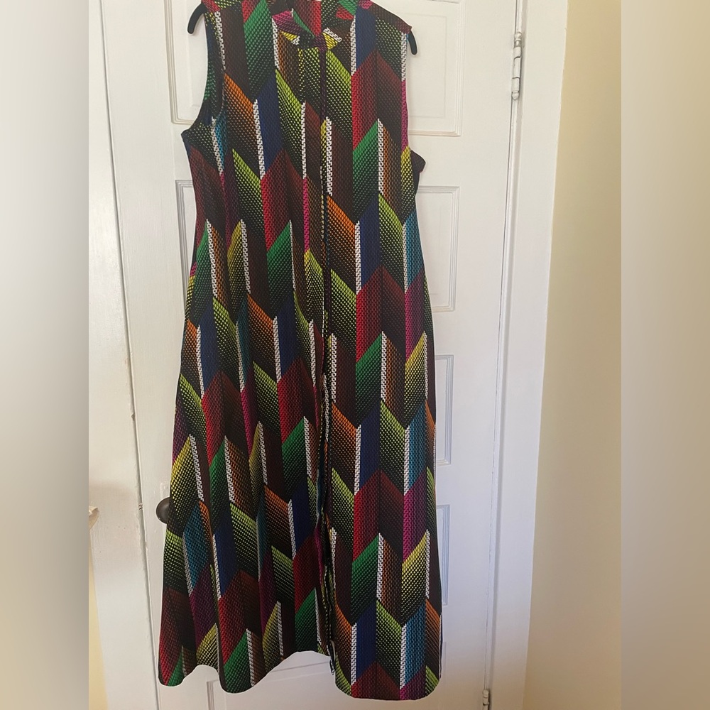 Colorful Zuri Geometric Cotton Maxi Dress